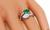 Pear Shape Diamond and Emerald Platinum Ring