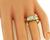 Old Mine Cut Diamond 14k Yellow Gold Three Stone Ring