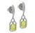 Radiant Cut Fancy Yellow Diamond Round Cut Diamond 18k White and Yellow Gold Dangling Earrings