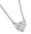 Heart Shape Diamond 14k White Gold Solitaire Pendant Necklace