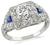 GIA Certified 1.06ct Diamond Art Deco Engagement Ring