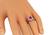 Oval Cut Ruby Round Cut Diamond Platinum Engagement Ring