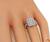 Baguette Emerald Trilliant and Round Cut Diamond 18k White Gold Engagement Ring