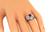 Oval Cut Ruby Baguette and Round Cut Diamond Platinum Ring