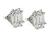 Emerald Baguette and Trapezoid Cut Diamond 14k White Gold Illusion Set Earrings