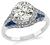 Art Deco Style 1.50ct Diamond Sapphire Engagement Ring
