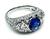 Estate 1.55ct Sapphire GIA Certified 1.08ct Diamond Anniversary Ring