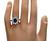 Oval Cut Sapphire Round Cut Diamond Platinum and 18k White Gold Engagement Ring