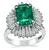 Estate 1.65ct Emerald 1.45ct Diamond Ballerina Ring