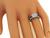 Old Mine Cut Diamond Baguette Cut Sapphire 14k White Gold Engagement Ring