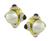 Round Cut Diamond Cabochon Iolite Mabe Pearl 14k Yellow and White Gold Earrings