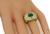 Oval Cut Emerald Round and Baguette Cut Diamond 18k Yellow Gold Ring