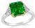 1.79ct Colombian Emerald 0.50ct Diamond Engagement Ring