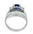 14k White Gold Sapphire Diamond Engagement Ring