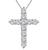 Round Cut Diamond 14k White Gold Cross Pendant