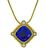 Cushion Cut Tanzanite Round Cut Diamond 18k Yellow Gold Pendant Necklace