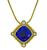 Cushion Cut Tanzanite Round Cut Diamond 18k Yellow Gold Pendant Necklace