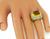 Cabochon Citrine Round Cut Diamond 18k Yellow and White Gold Ring