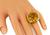 Oval Cut Checkerboard Citrine Round Cut Diamond 18k Yellow Gold Ring
