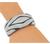 Round Cut Black and White Diamond 18k White Gold Bangle