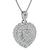 Round and Baguette Cut Diamond Platinum Heart Pendant Necklace