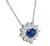 Heart Shape Sapphire Pear Shape Diamond 14k White Gold Pendant Necklace