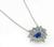 14k White Gold Sapphire Diamond Pendant Necklace