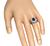 Oval Cut Sapphire Round Cut Diamond Platinum and 18k Gold Engagement Ring