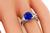 Cushion Cut Sapphire Trilliant Cut Diamond platinum Engagement Ring