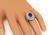 Oval Cut Sapphire Round and Baguette Cut Diamond 18k White Gold Ring