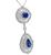 Pear and Oval Cut Sapphire Round Cut Diamond 18k White Gold Pendant Necklace