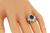 Oval Cut Sapphire Pear Shape Diamond Platinum Engagement Ring