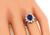 Oval Cut Sapphire Round Cut Diamond Platinum Engagement Ring