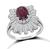 Estate 2.50ct Garnet 2.00ct Diamond Ballerina Ring