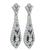 Round Cut Diamond Sapphire Platinum Earrings