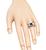 Cushion Cut Sapphire Baguette Cut Diamond 14k White Gold Engagement Ring