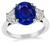 Estate 2.62ct Natural Sapphire 0.80ct Diamond Engagement Ring