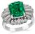 Estate 2.74ct Emerald 1.05ct Diamond Cocktail Ring