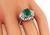 Emerald Cut Emerald Baguette and Round Cut Diamond Platinum Cocktail Ring