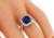 Cushion Cut Ceylon Sapphire Round Cut Diamond Platinum Engagement Ring