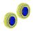 Oval Cut Tanzanite Round Cut Diamond 18k Yellow Gold Earrings