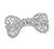 Round and Baguette Cut Diamond 18k White Gold Bow Pin