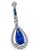 Pear Shape Sapphire Round Cut Diamond 18k White Gold Pendant