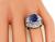 Emerald Cut Sapphire Baguette and Marquise Cut Diamond Platinum Ring