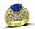 Estate 3.00ct Sapphire 3.00ct Diamond Yellow Gold Ring