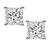 Estate 3.01ct Princess Cut Diamond Stud Earrings