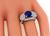 1950s Cushion Cut Sapphire Round Cut Diamond Platinum Ring