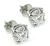 Round Cut Diamond 18k White Gold Studs Earrings