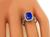 Cushion Cut ceylon Sapphire Round Cut Diamond 14k White Gold Engagement Ring