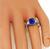 Cushion Cut Sapphire Trapezoid and Princess Cut Diamond 18k White Gold Engagement Ring